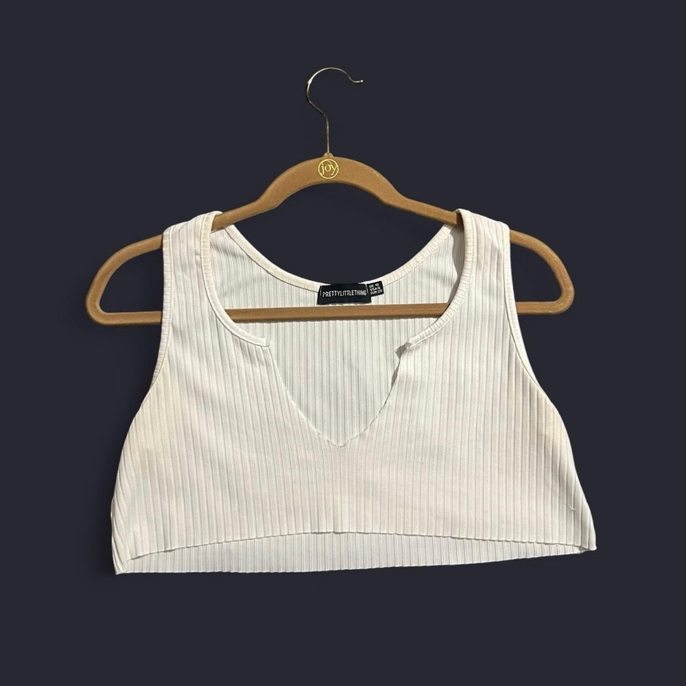 White Ribbed Super Cropped Tank Top ✨